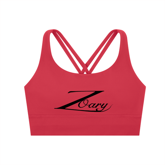 Zoary Criss-Cross Sports Bra “Black logo”