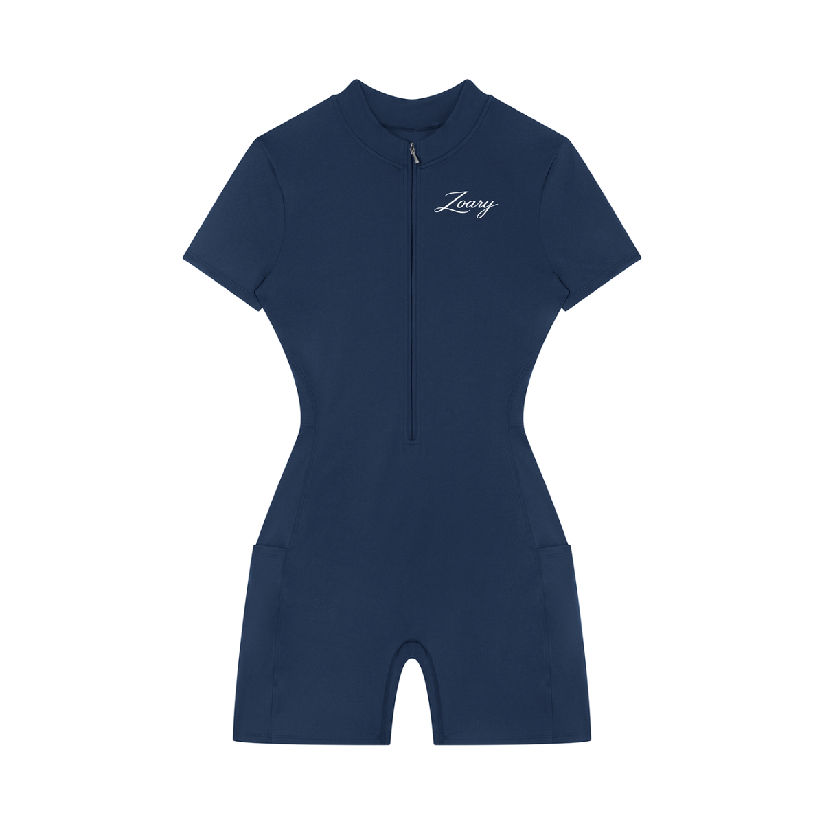 Women's Quarter-Zip Short Sleeve Romper