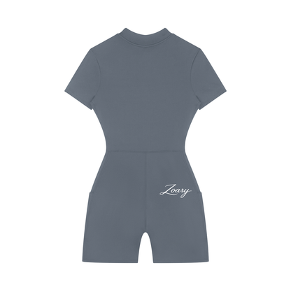 Women's Quarter-Zip Short Sleeve Romper