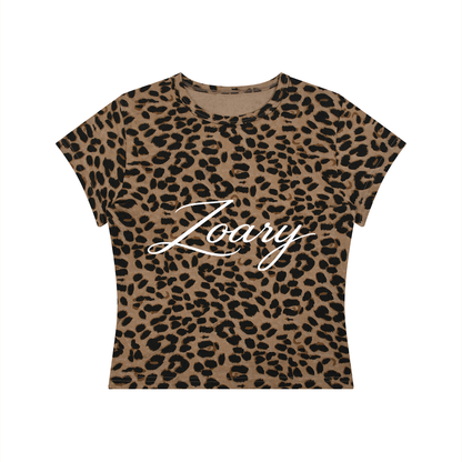 Women’s Leopard Print Crop T-Shirt