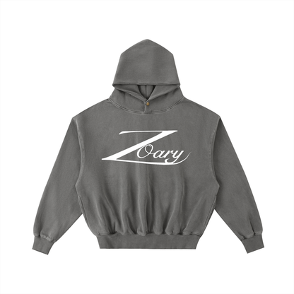 Frayed Enzyme Washed Fleece Hoodie