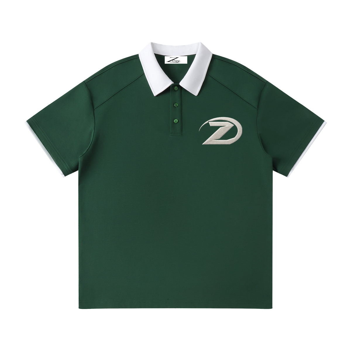 Contrast Collar Raglan Polo Shirt