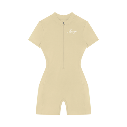Women's Quarter-Zip Short Sleeve Romper