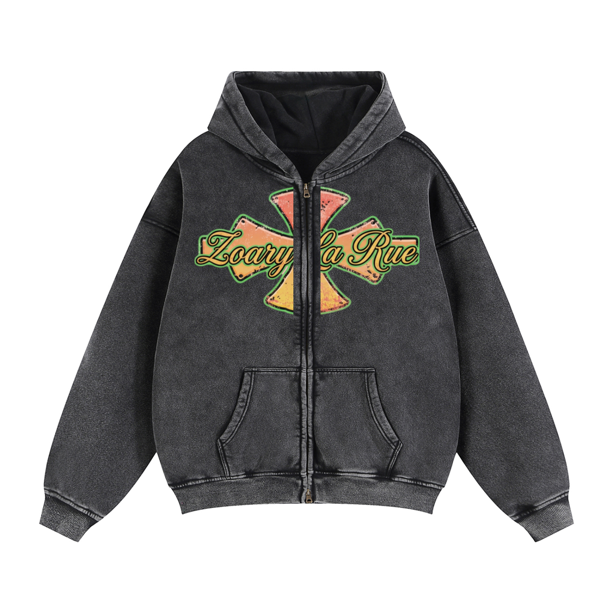 Zip-Through Boxy Fleece Hoodie