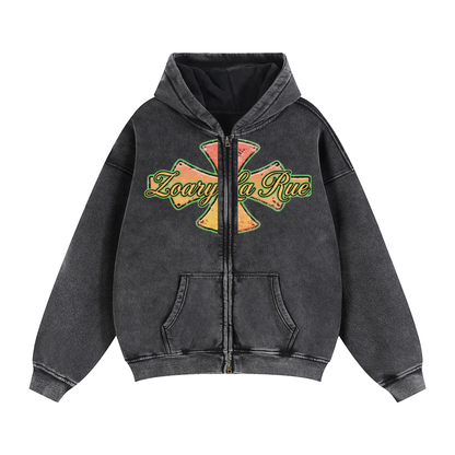Zip-Through Boxy Fleece Hoodie