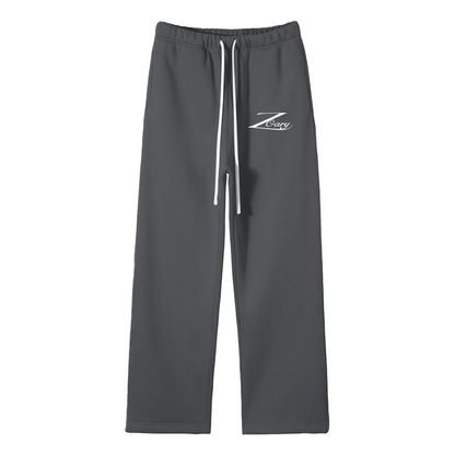 Unisex Solid Color Fleece Straight Leg Pants