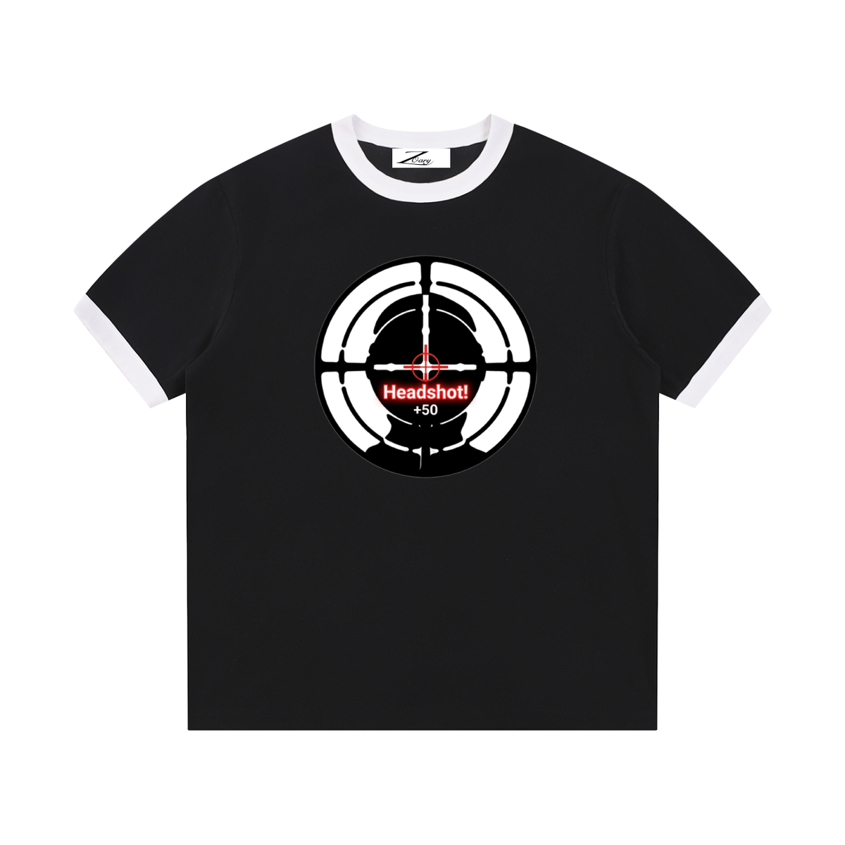 Contrast Edge Ribbed Crewneck T-Shirt