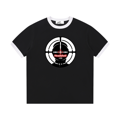 Contrast Edge Ribbed Crewneck T-Shirt