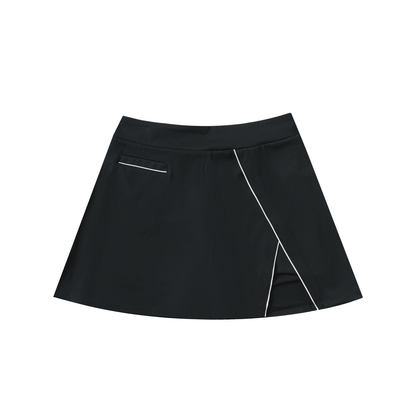 High-Waist Pocketed A-Line Skirt