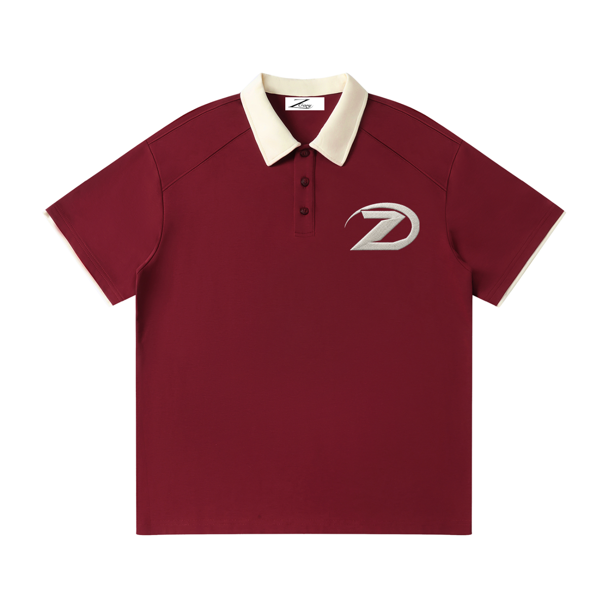 Contrast Collar Raglan Polo Shirt