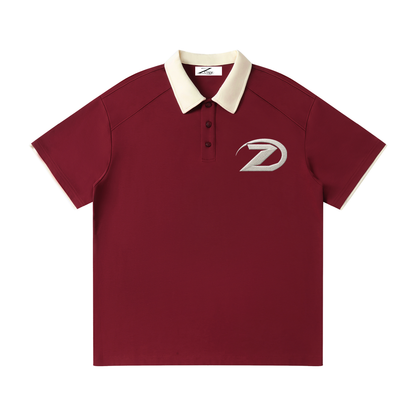 Contrast Collar Raglan Polo Shirt