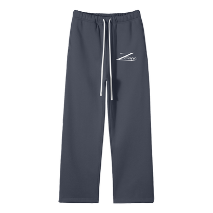 Unisex Solid Color Fleece Straight Leg Pants