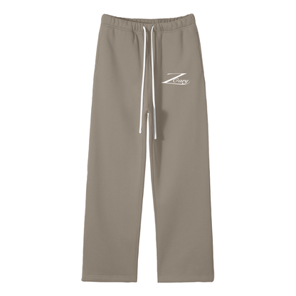 Unisex Solid Color Fleece Straight Leg Pants
