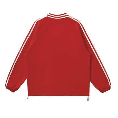 “Zoary” Striped Lapel Collar Sweatshirt