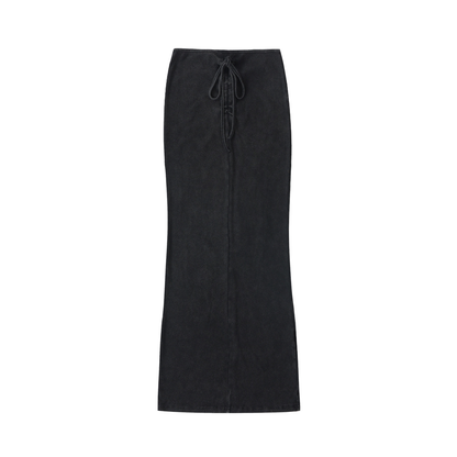 “Zoary”Dyed Washed Drawstring Maxi Skirt