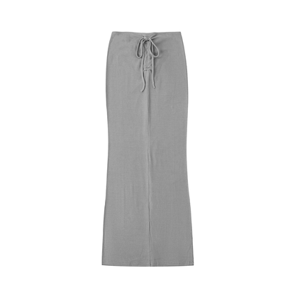 “Zoary”Dyed Washed Drawstring Maxi Skirt