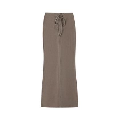 “Zoary”Dyed Washed Drawstring Maxi Skirt
