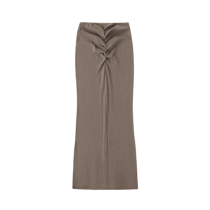 “Zoary”Dyed Washed Drawstring Maxi Skirt