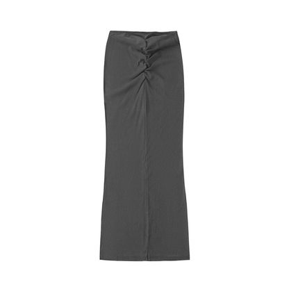 “Zoary”Dyed Washed Drawstring Maxi Skirt