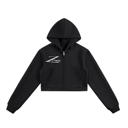 Zoary Cropped Zip-Up Hoodie