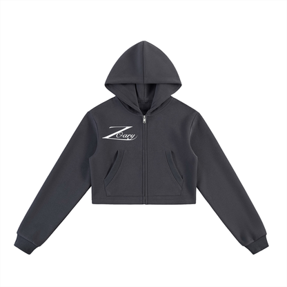 Zoary Cropped Zip-Up Hoodie