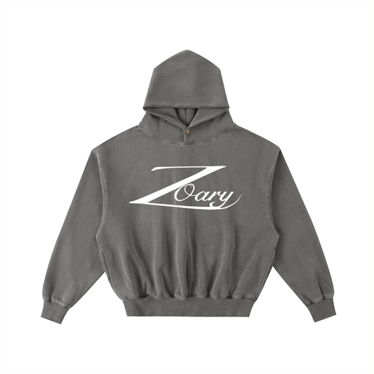 “Zoary”Frayed Enzyme Washed Fleece Hoodie