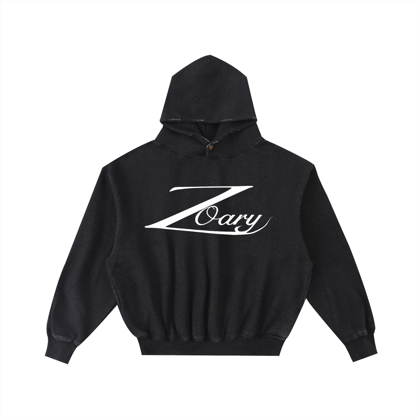 “Zoary”Frayed Enzyme Washed Fleece Hoodie