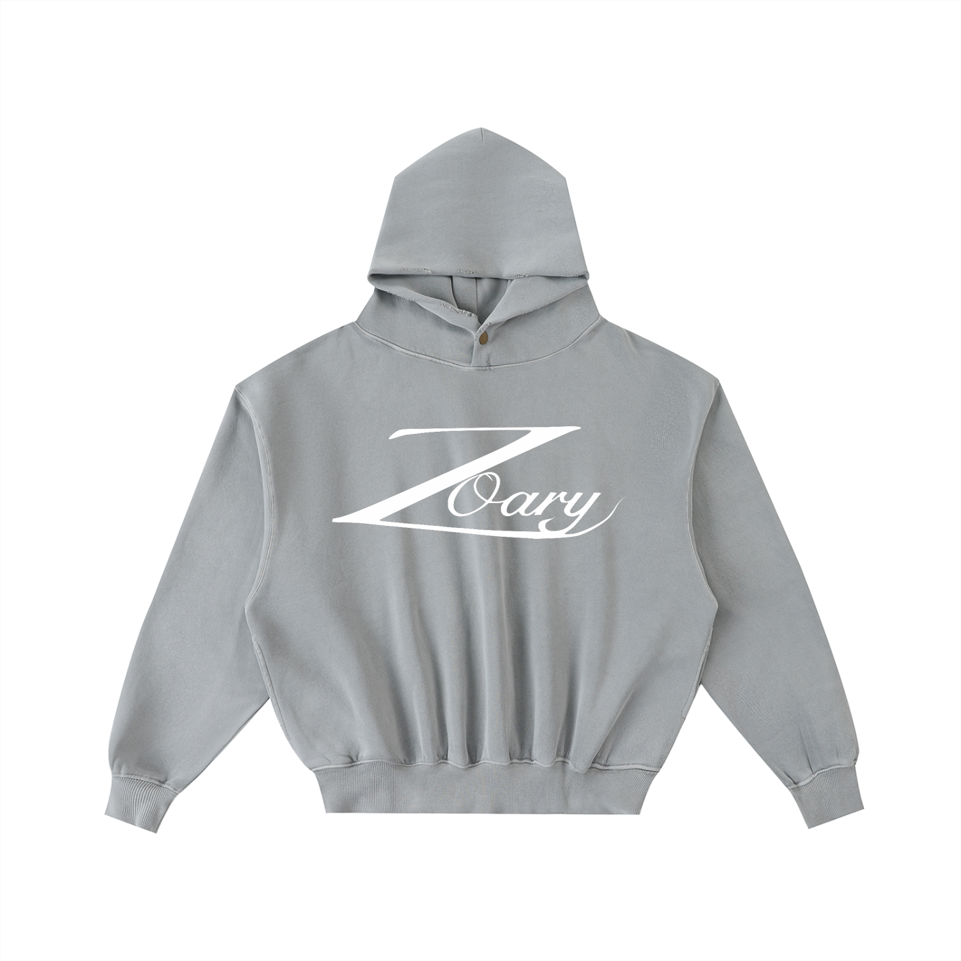 “Zoary”Frayed Enzyme Washed Fleece Hoodie