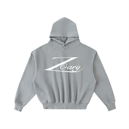 “Zoary”Frayed Enzyme Washed Fleece Hoodie