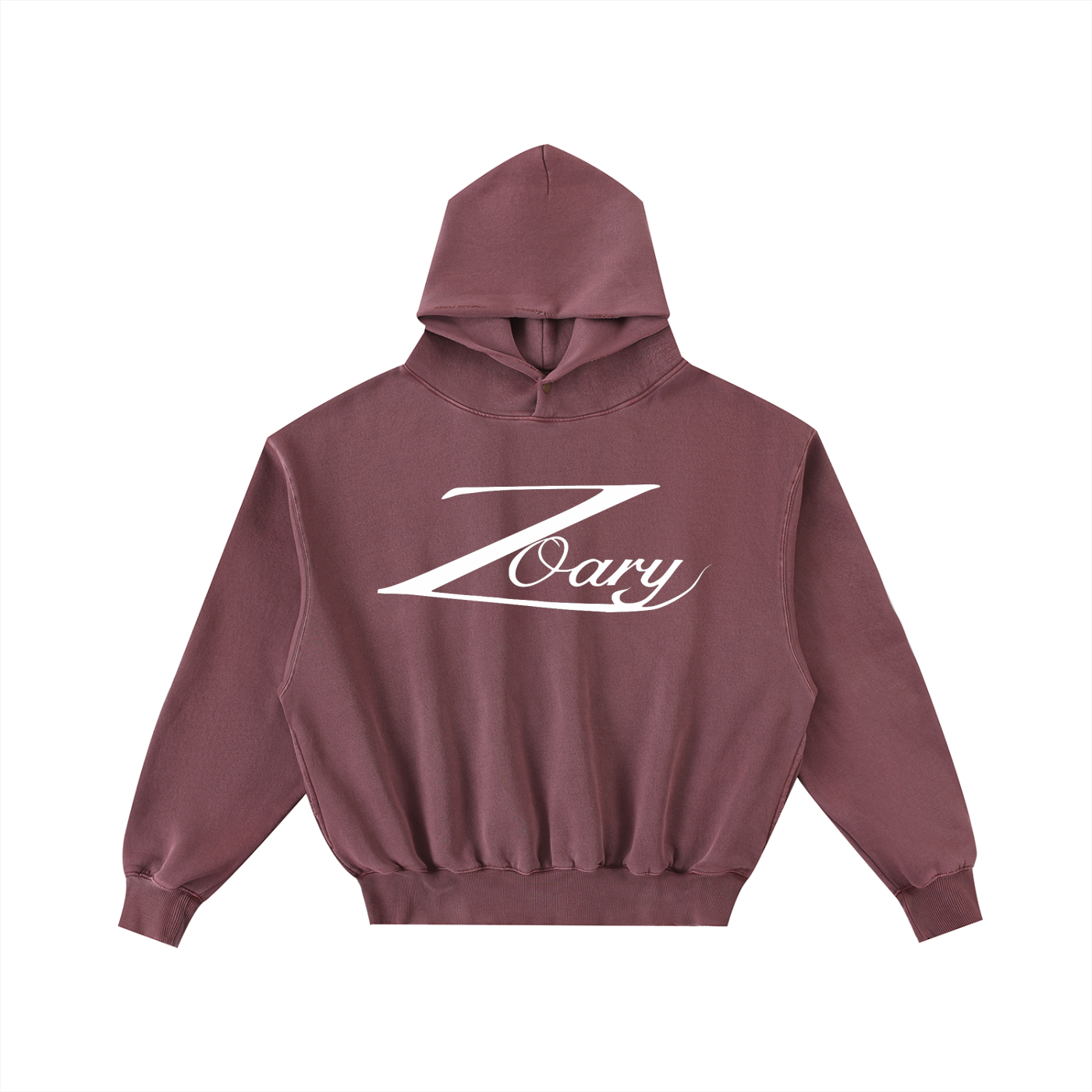 “Zoary”Frayed Enzyme Washed Fleece Hoodie