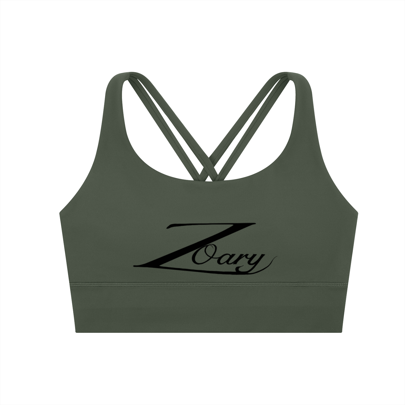 Zoary Criss-Cross Sports Bra “Black logo”