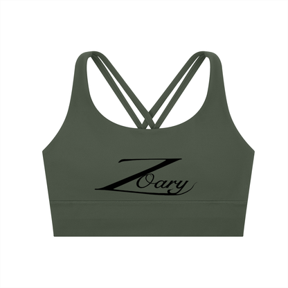 Zoary Criss-Cross Sports Bra “Black logo”