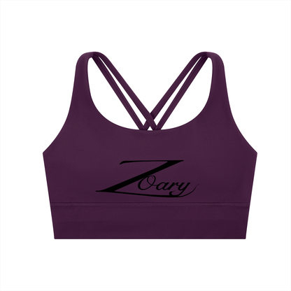 Zoary Criss-Cross Sports Bra “Black logo”