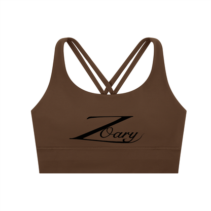 Zoary Criss-Cross Sports Bra “Black logo”