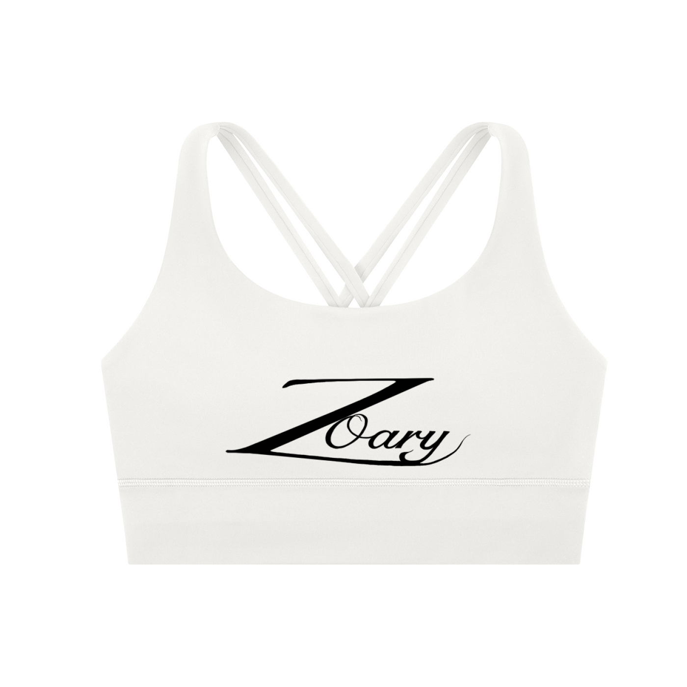 Zoary Criss-Cross Sports Bra “Black logo”