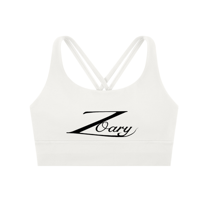 Zoary Criss-Cross Sports Bra “Black logo”