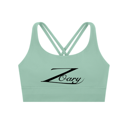 Zoary Criss-Cross Sports Bra “Black logo”