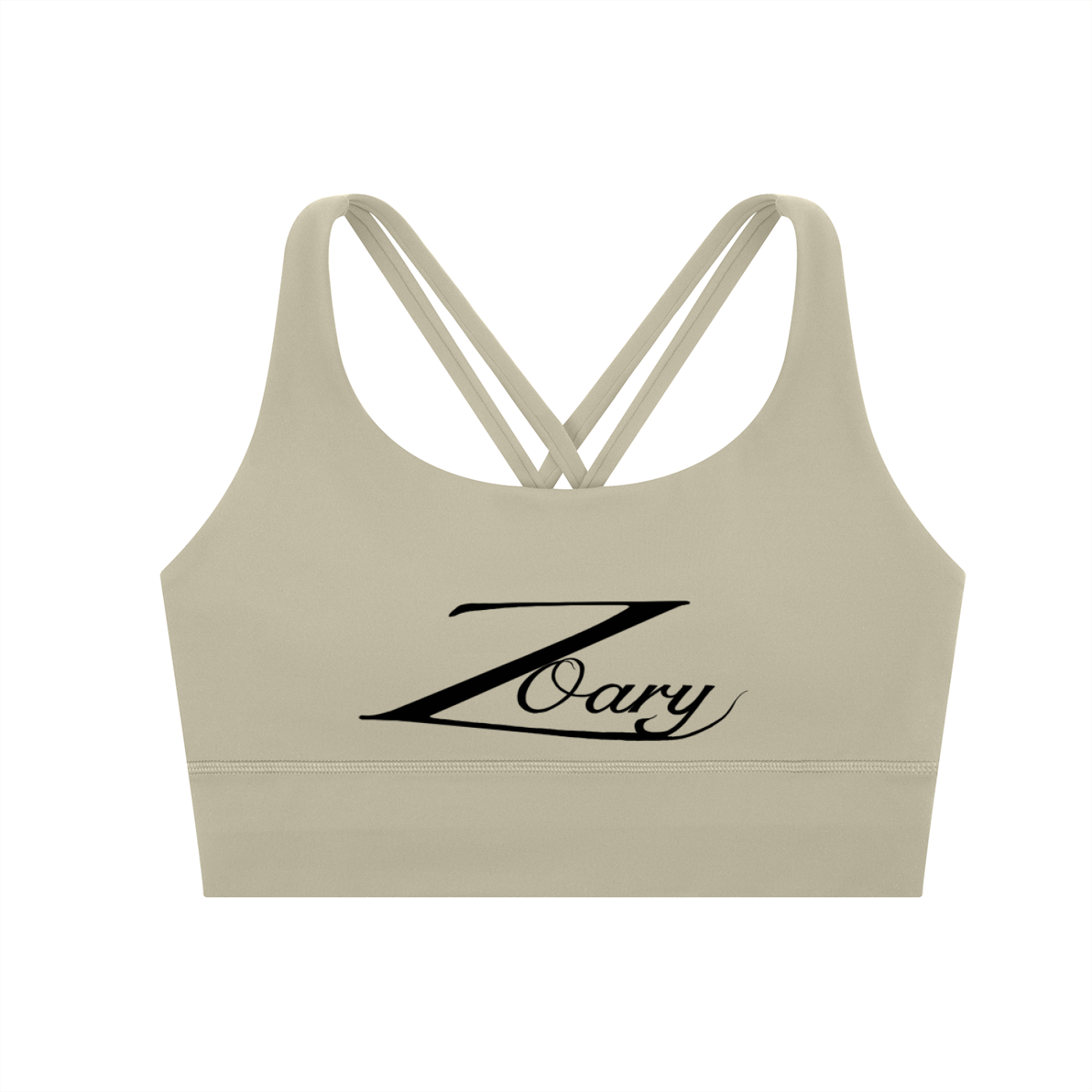 Zoary Criss-Cross Sports Bra “Black logo”