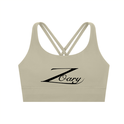 Zoary Criss-Cross Sports Bra “Black logo”