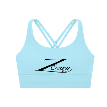 Zoary Criss-Cross Sports Bra “Black logo”