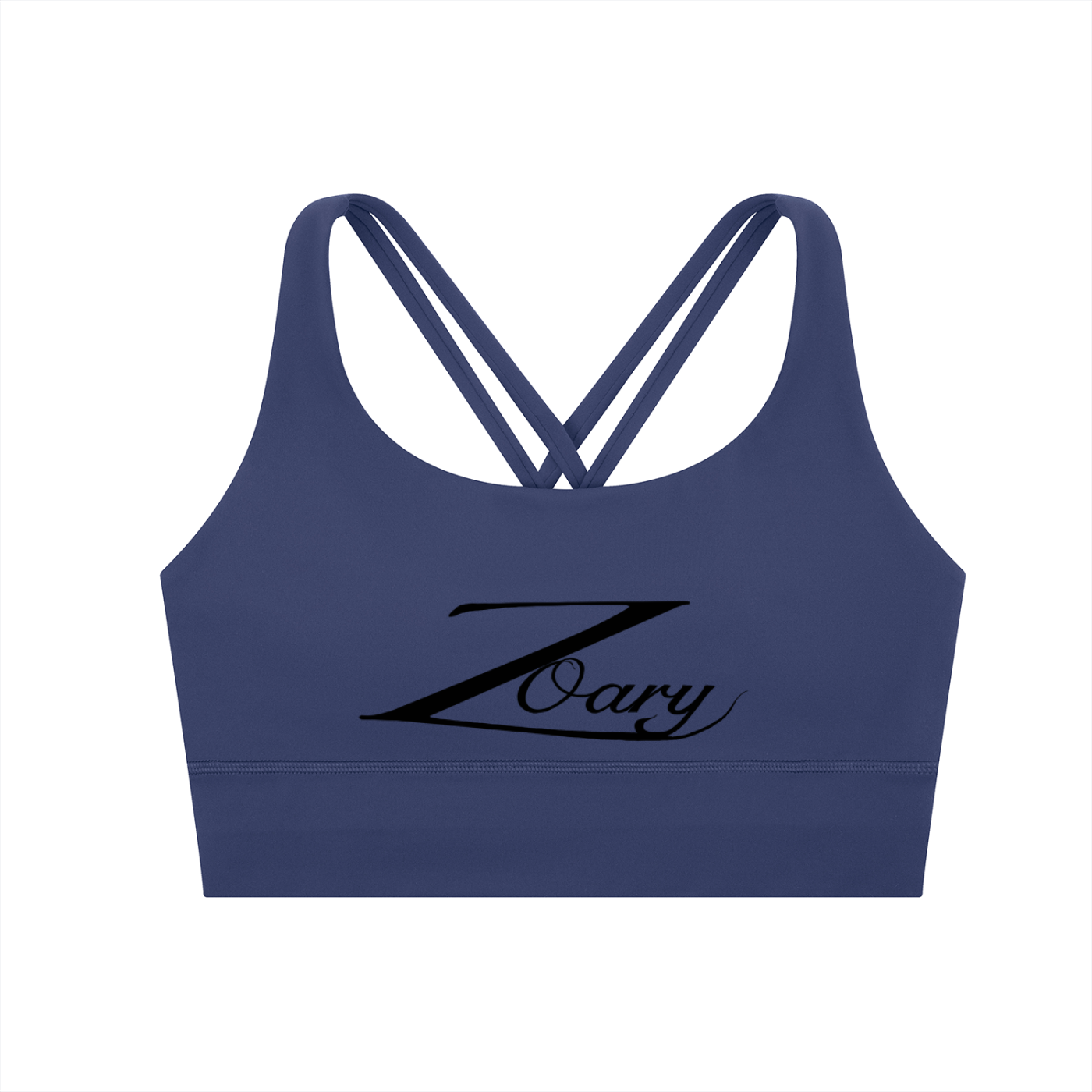 Zoary Criss-Cross Sports Bra “Black logo”