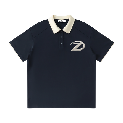 Contrast Collar Raglan Polo Shirt