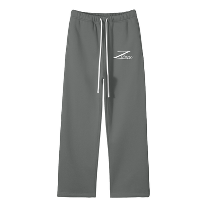 Unisex Solid Color Fleece Straight Leg Pants