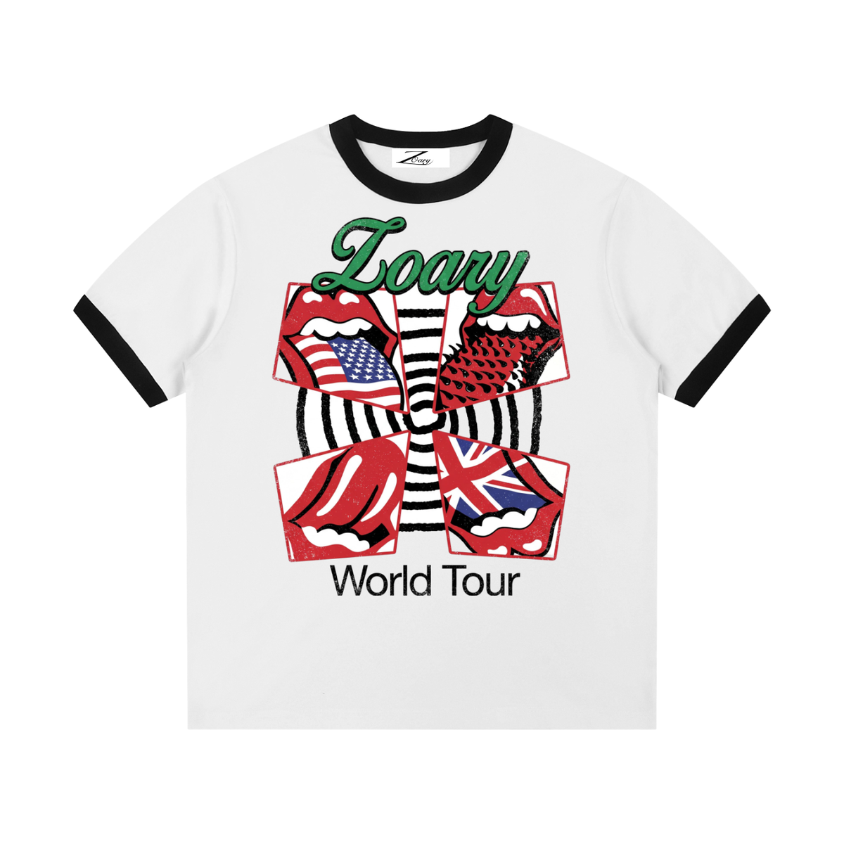 Contrast Edge Ribbed Crewneck T-Shirt