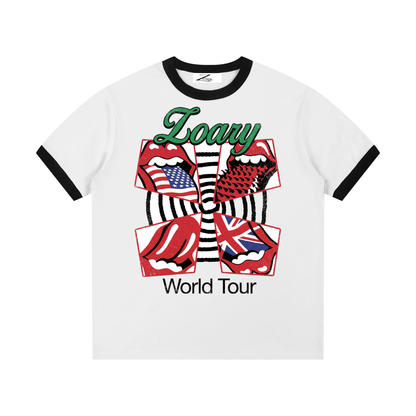 Contrast Edge Ribbed Crewneck T-Shirt