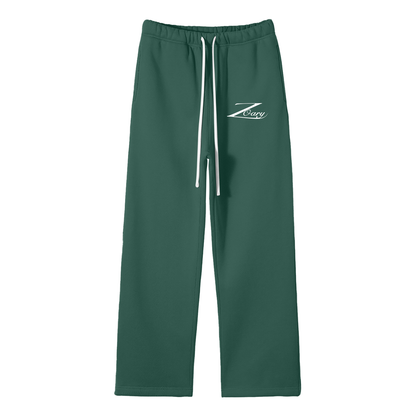 Unisex Solid Color Fleece Straight Leg Pants