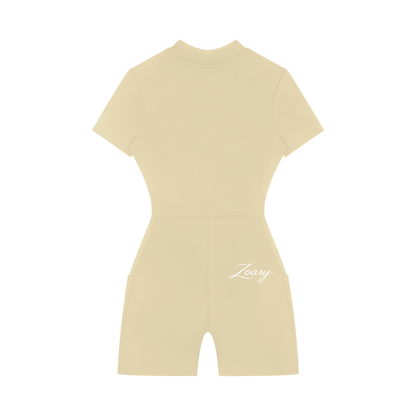 Women's Quarter-Zip Short Sleeve Romper