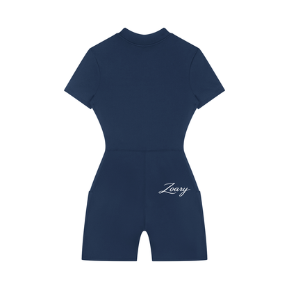 Women's Quarter-Zip Short Sleeve Romper